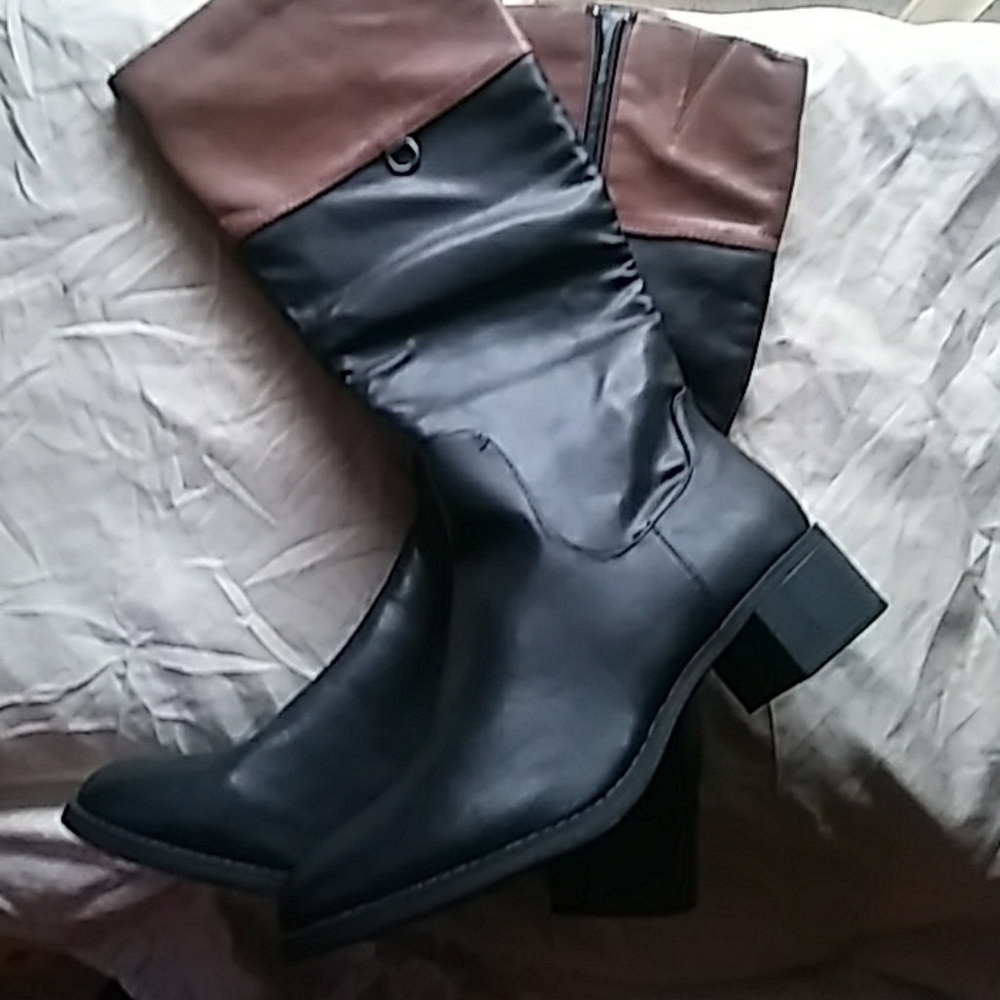 Majestic Black-Tan High Boots 